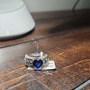 Elegant Blue Heart Ring